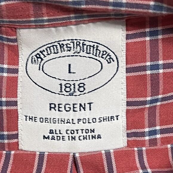 Brooks Brothers 1818 Regent Shirt Men’s L Red Button Down Plaid 100% Cotton - Picture 4 of 13